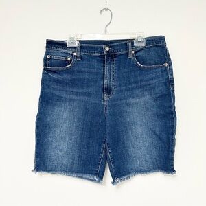 GAP High Rise Cutoff Denim Bermuda Shorts - Indigo High Waist Women's Size 14